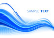 Abstract blue waves with dotted effect. Vector