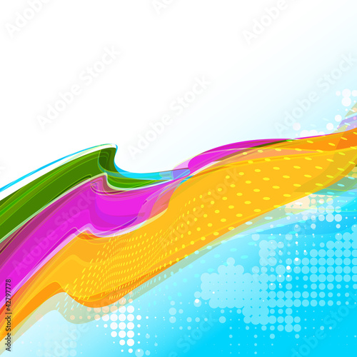 Vektor: Light blue background with rainbow wavy line Light blue background with rainbow wavy line