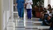 medical team comes the hospital corridor