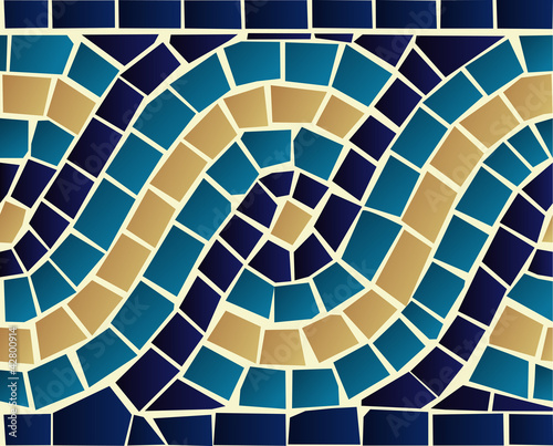 Vector: Wave mosaic seamless pattern Wave mosaic seamless pattern
