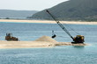 dredger and bulldozer