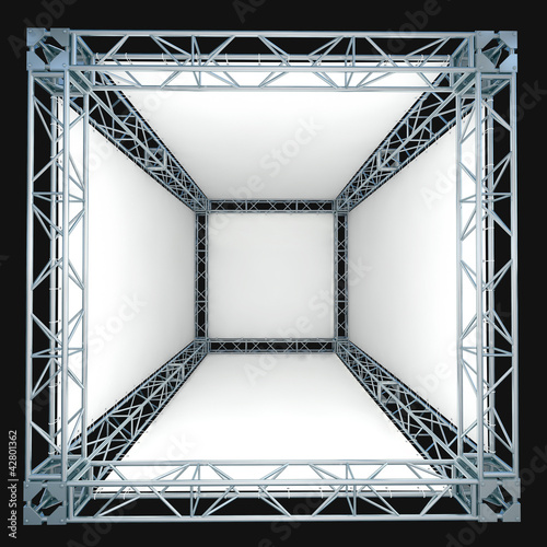 Illustration: truss system with blank banners truss system with blank banners