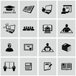 Higher Education icons set. Back to school.