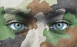 Soldier face with army colors