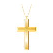 Vector: Christian Cross Gold Pendant, chain necklace, isolated on white Christian Cross Gold Pendant, chain necklace, isolated on white