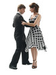 Photo: young couple dancing the tango, white background young couple dancing the tango, white background