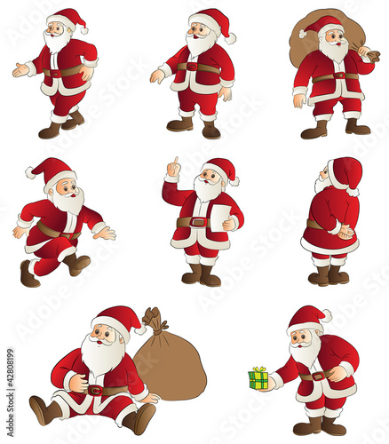 Vector: Santa Cartoon Set Santa Cartoon Set