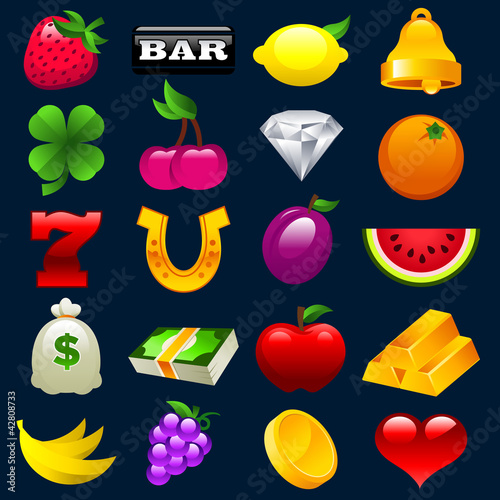 Vector: Colorful Slot Machine Icons Colorful Slot Machine Icons
