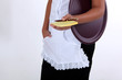 Waitress holding note pad and pen