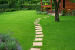 Beautiful lawn and  path