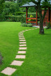 Beautiful lawn and  path