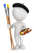 3d white people painter