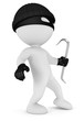 3d white people thief