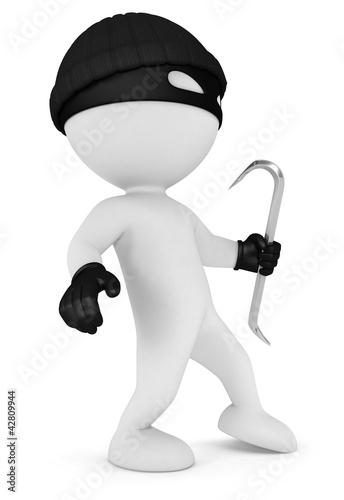 Illustration: 3d white people thief 3d white people thief