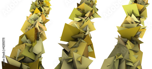 Illustration: 3d abstract yellow spiked shape on white 3d abstract yellow spiked shape on white