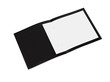 close up of a leaflet blank Black paper on white background