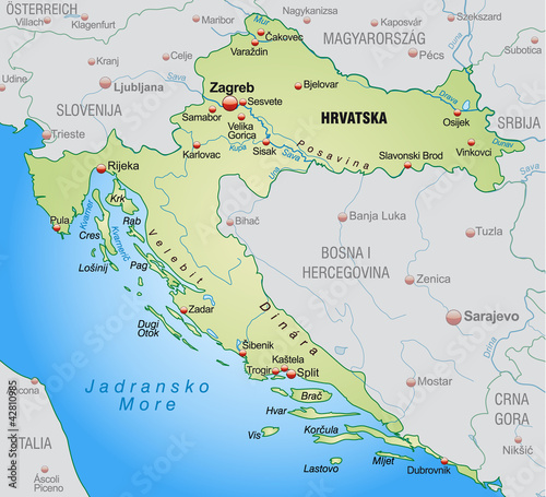 Vector: Umgebungskarte von Kroatien Umgebungskarte von Kroatien