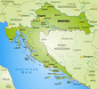 Landkarte von Kroatien mit Nachbarländern