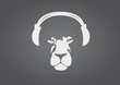 Vektor: Lion with headphones Lion with headphones