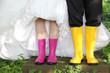 Brautpaar Gummistiefel