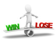 3d Little man balances win and lose