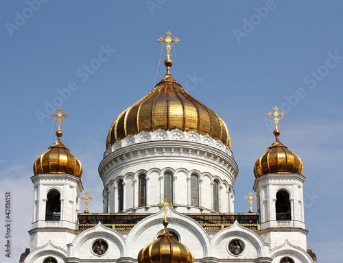 Photo: Golden domes of the orthodox temple Golden domes of the orthodox temple