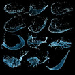 Foto: High resolution water splashes, isolated on black background High resolution water splashes, isolated on black background