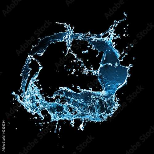 Photo: Water splash, isolated on white background Water splash, isolated on white background