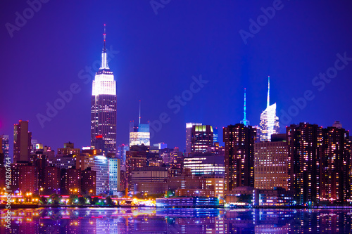 Photo: Beautiful New York City skyline at night Beautiful New York City skyline at night