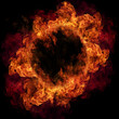 Fire ring, isolated on black background