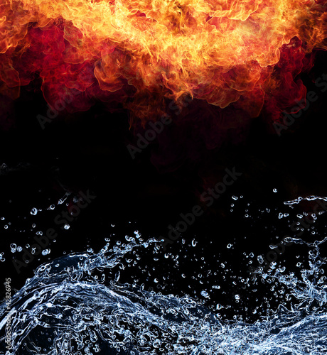  Water and fire connection, representation of elements.