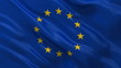 Seamless loop of European Union flag in the wind
