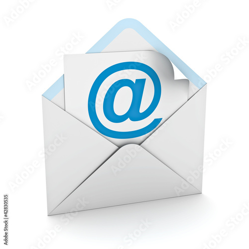 Illustration: E mail concept on white background E mail concept on white background