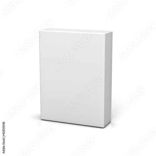 Illustration: Blank box on white background with reflection Blank box on white background with reflection