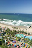 Photo: Aerial view of Indian Ocean, white sandy beaches, pool and ocean pier in the town center of Durban, South Africa Aerial view of Indian Ocean, white sandy beaches, pool and ocean pier in the town center of Durban, South Africa
