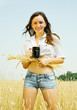 Girl  with beer