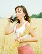 Girl  with beer