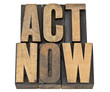 acr now - phrase in wood type