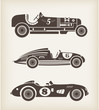 Vector: Vector vintage sport racing cars Vector vintage sport racing cars