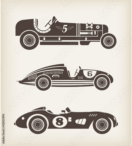Vector: Vector vintage sport racing cars Vector vintage sport racing cars