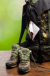 Photo: backpack and shoes backpackers backpack and shoes backpackers