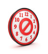 Stop symbol on a red watch.