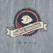 Seafood restaurant menu. Vectior, EPS10.