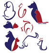 cat and dog vector collection of symbols