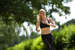 Running woman in park