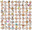 Vektor: People Expression Doodle Cartoon Icons People Expression Doodle Cartoon Icons