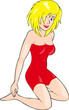 Girl in red dress