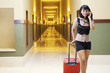 Hotel guests at aisle