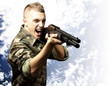 soldier aiming