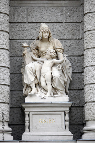 Photo: Asia, statues personifications of the continent. Vienna Asia, statues personifications of the continent. Vienna
